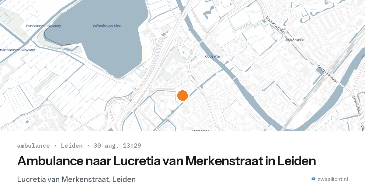 Ambulance naar Lucretia van Merkenstraat in Leiden — 30 aug 2026