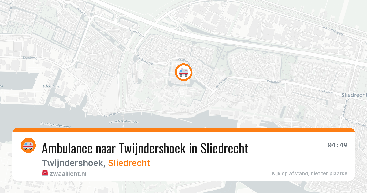 Ambulance naar Twijndershoek in Sliedrecht — 13 aug 2026