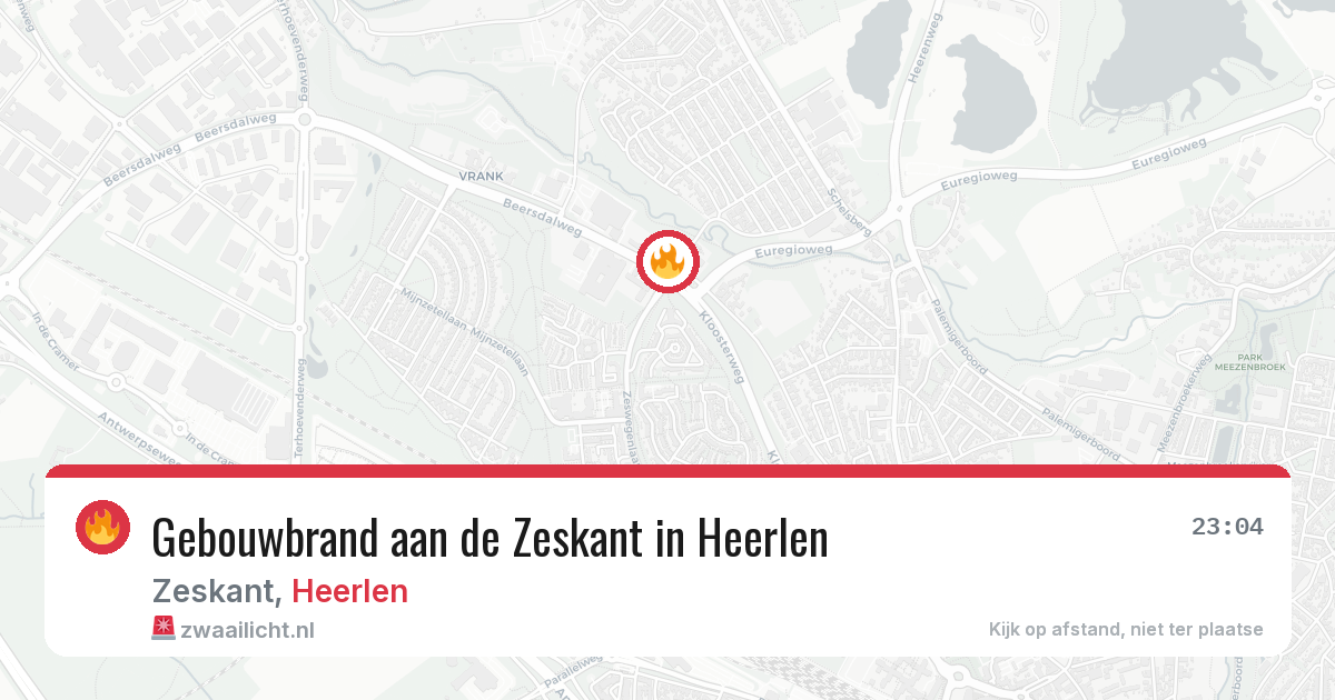 Gebouwbrand aan de Zeskant in Heerlen — 2 aug 2026