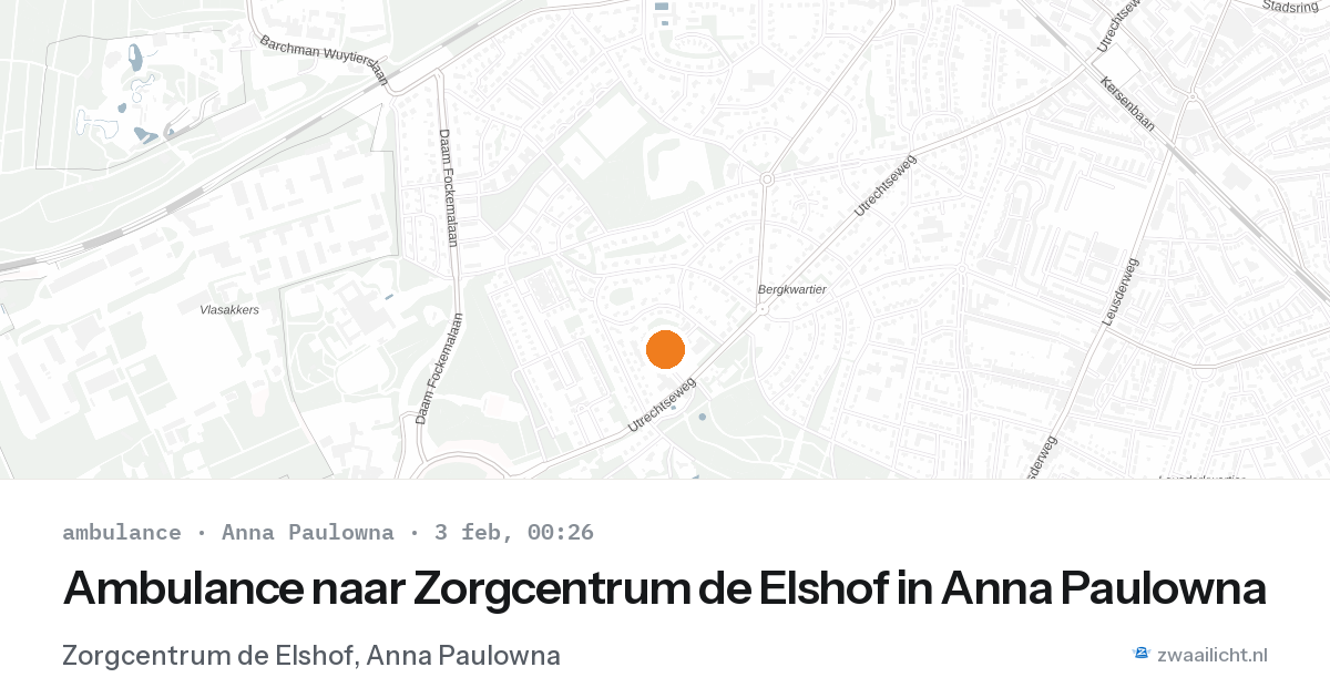 Ambulance naar Zorgcentrum de Elshof in Anna Paulowna — 2 feb 2026