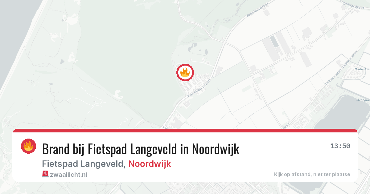 Brand bij Fietspad Langeveld in Noordwijk — 30 apr 2026