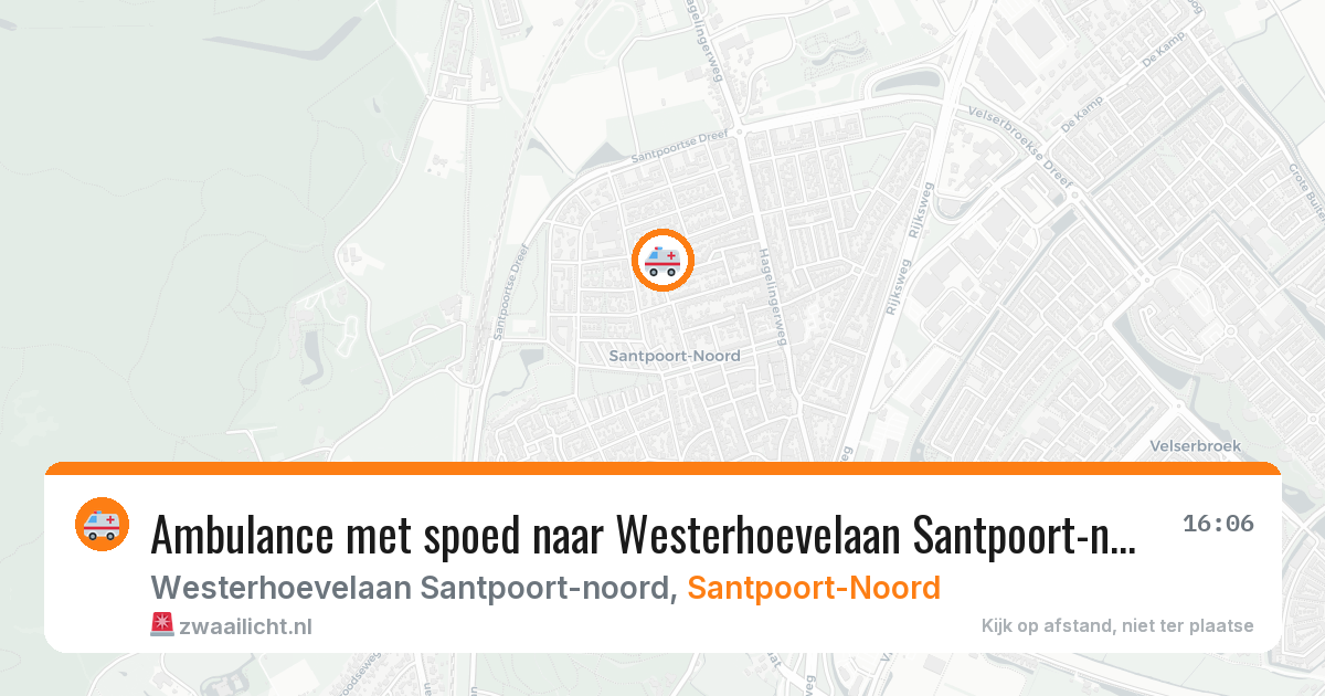 Ambulance met spoed naar Westerhoevelaan Santpoort-noord in Santpoort-Noord — 5 jul 2026