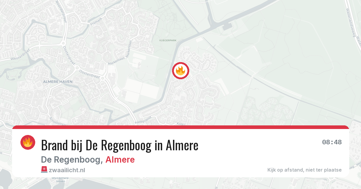 Brand bij De Regenboog in Almere — 28 jun 2026