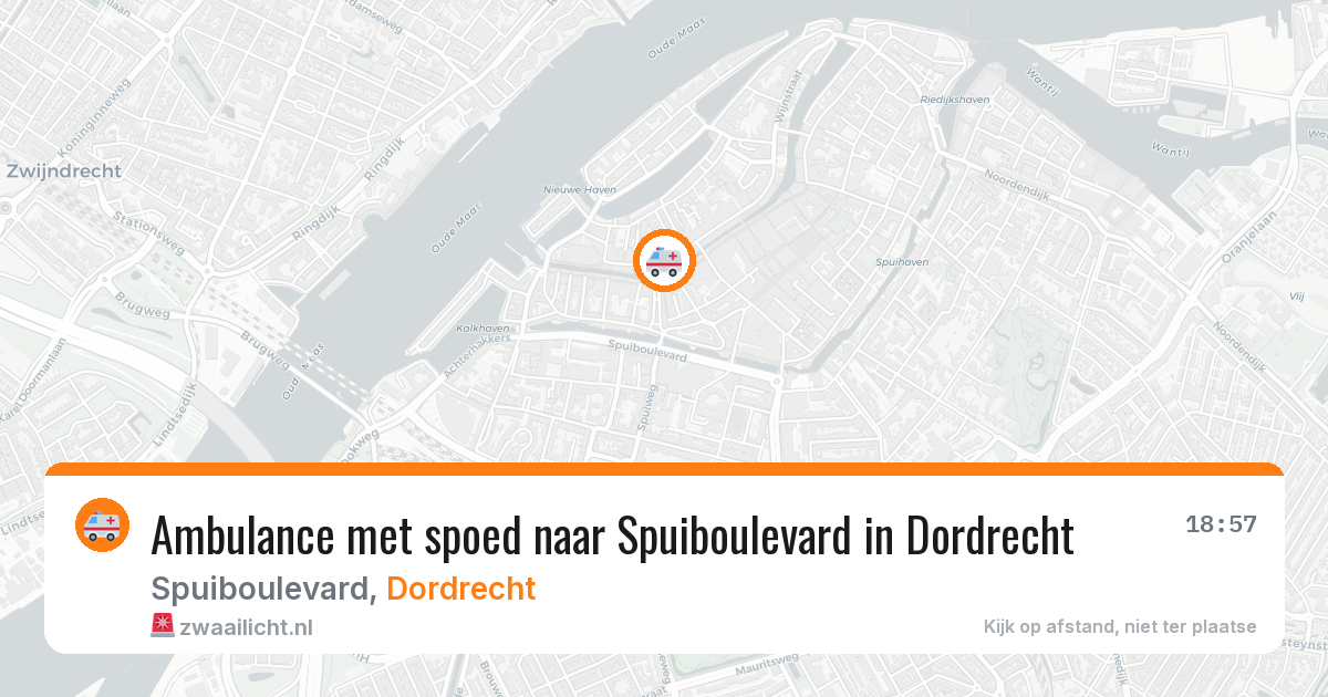 Ambulance met spoed naar Spuiboulevard in Dordrecht — 13 aug 2026