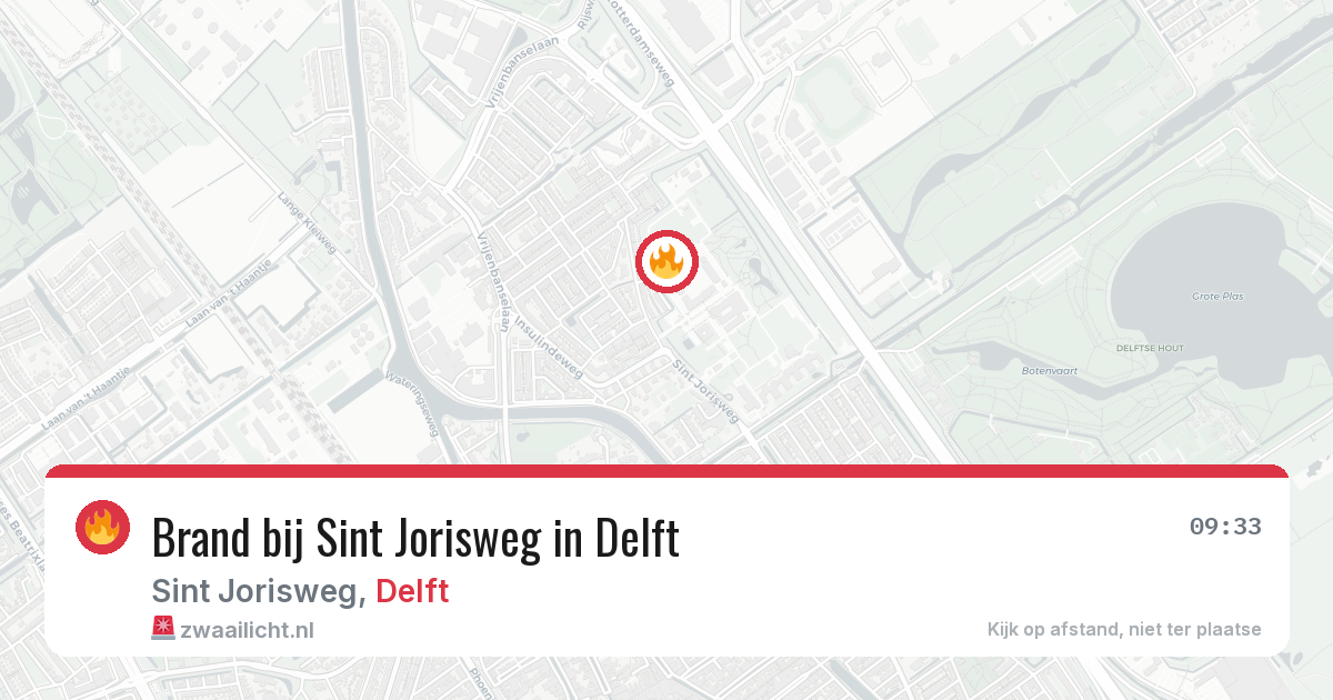 Brand bij Sint Jorisweg in Delft — 29 jul 2026