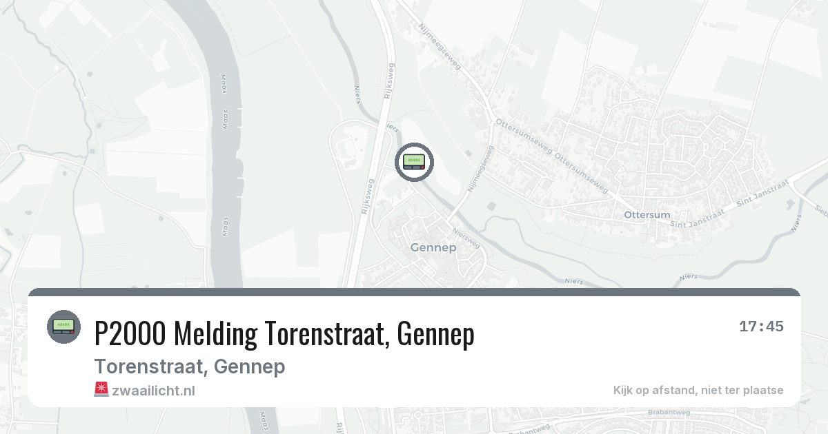 P2000 Melding Torenstraat, Gennep — 18 mrt 2026