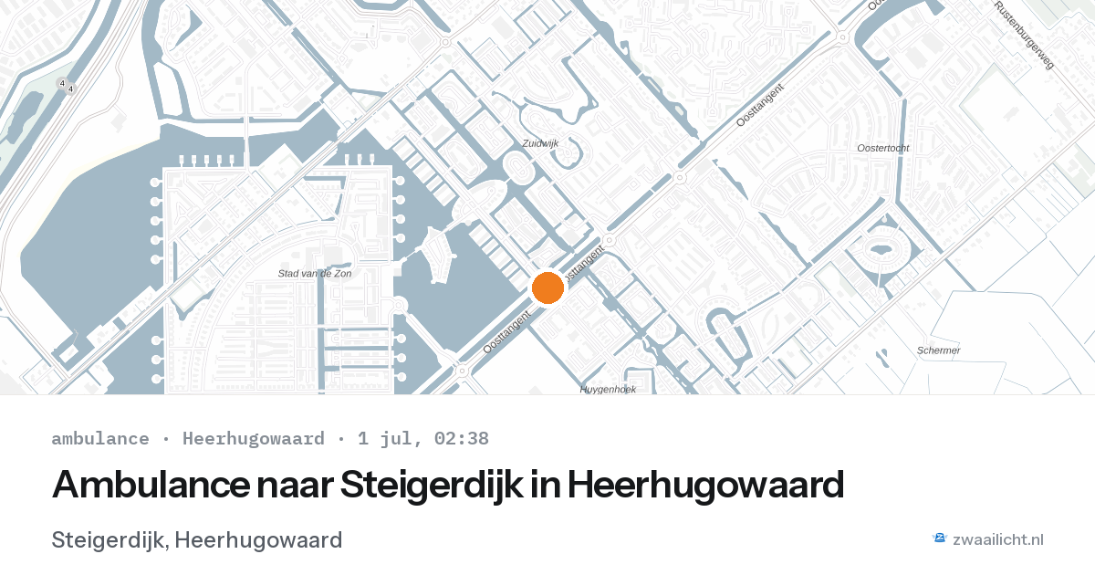 Ambulance naar Steigerdijk in Heerhugowaard — 1 jul 2026