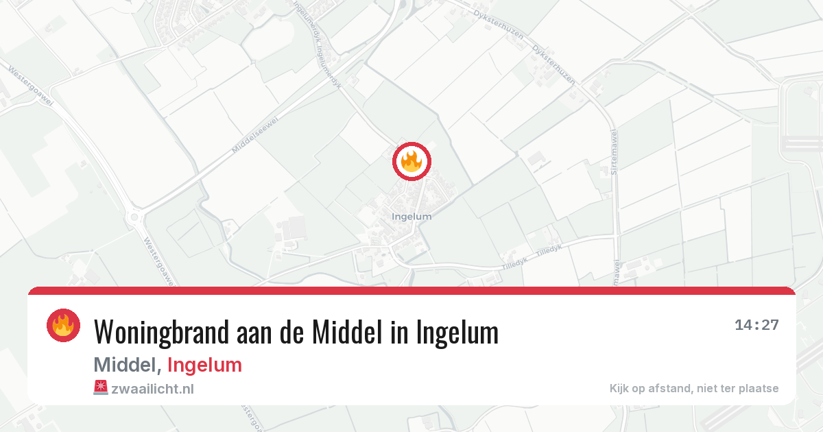 Woningbrand aan de Middel in Ingelum — 6 mei 2026