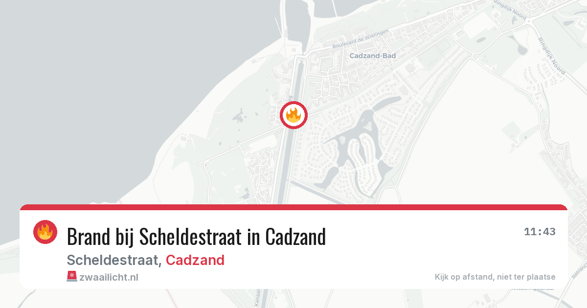 Brand bij Scheldestraat in Cadzand — 1 aug 2026