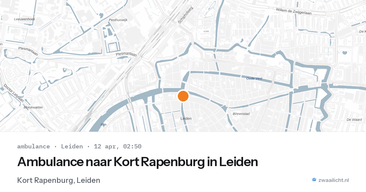 Ambulance naar Kort Rapenburg in Leiden — 12 apr 2026