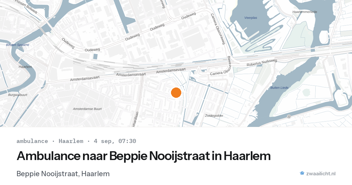 Ambulance naar Beppie Nooijstraat in Haarlem — 4 sep 2026