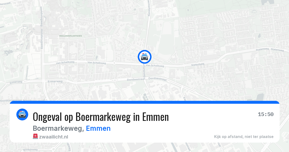 Ongeval op Boermarkeweg in Emmen — 16 jul 2026