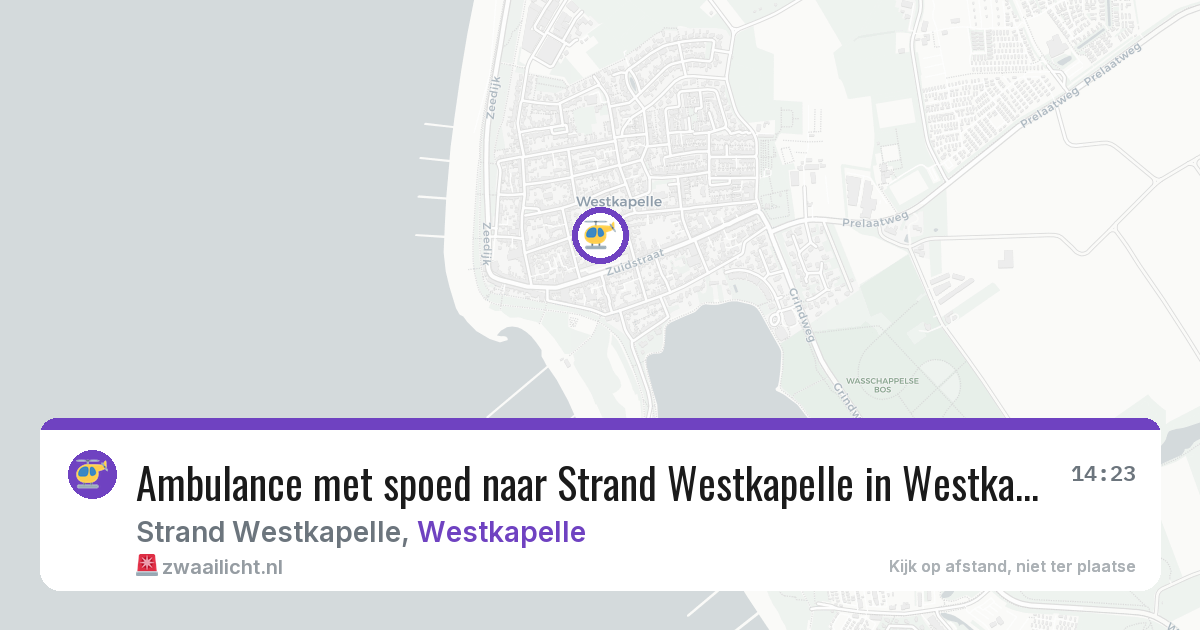 Ambulance met spoed naar Strand Westkapelle in Westkapelle — 6 aug 2026