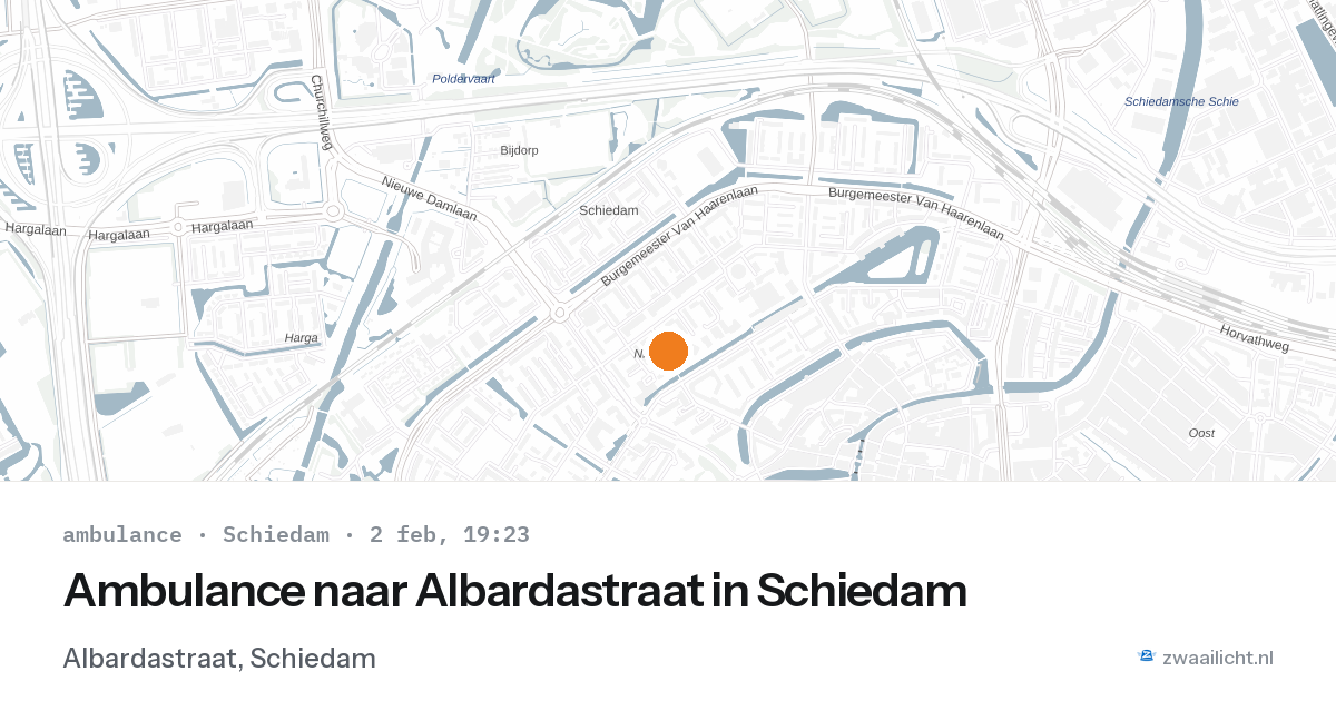 Ambulance naar Albardastraat in Schiedam — 2 feb 2026