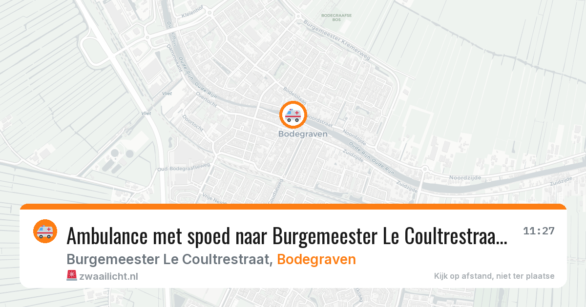 Ambulance met spoed naar Burgemeester Le Coultrestraat in Bodegraven — 6 aug 2026