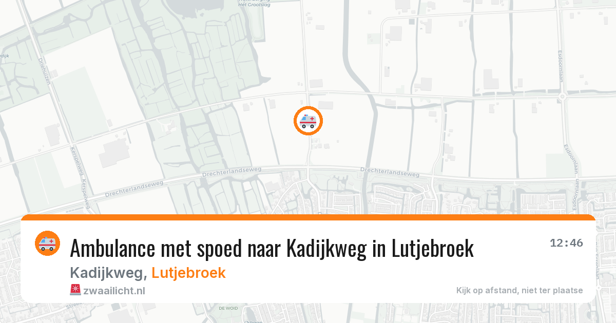 Ambulance met spoed naar Kadijkweg in Lutjebroek — 30 mei 2026