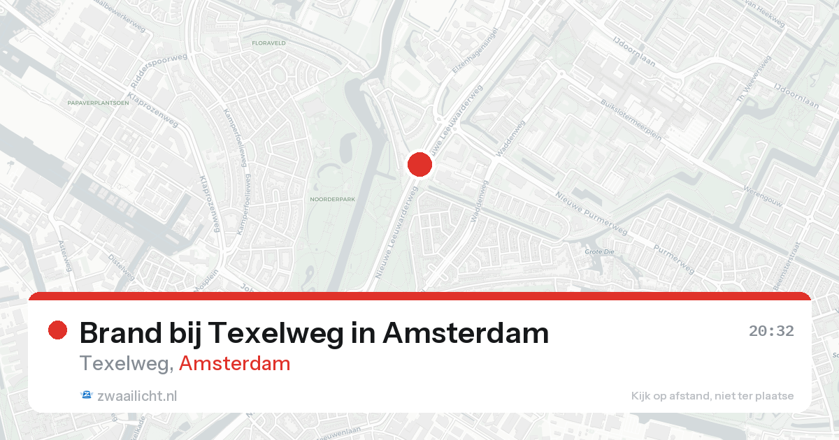Brand bij Texelweg in Amsterdam — 25 aug 2026