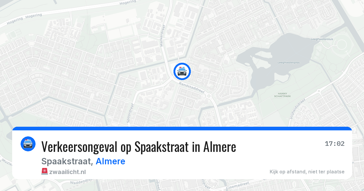 Verkeersongeval op Spaakstraat in Almere — 29 jun 2026