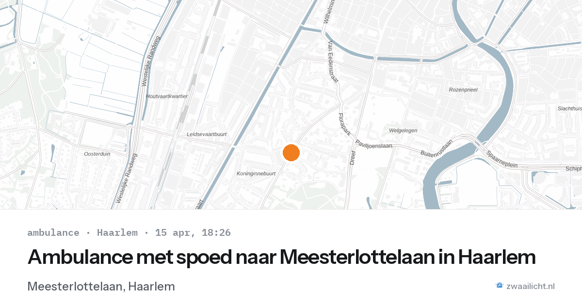 Ambulance met spoed naar Meesterlottelaan in Haarlem — 15 apr 2026