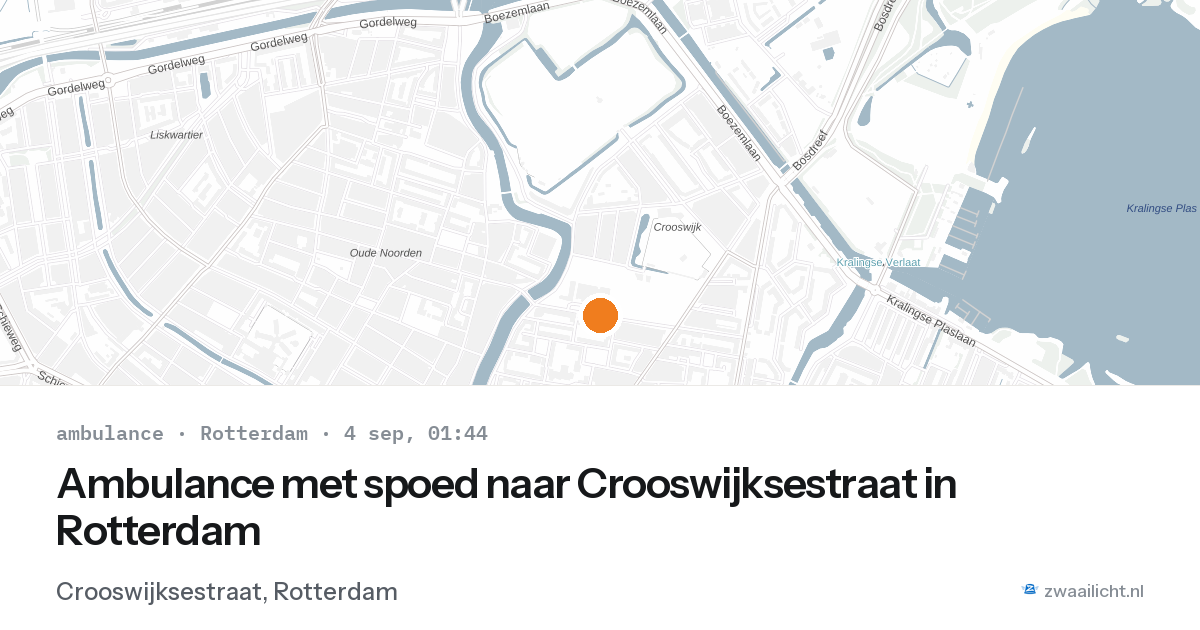 Ambulance met spoed naar Crooswijksestraat in Rotterdam — 3 sep 2026