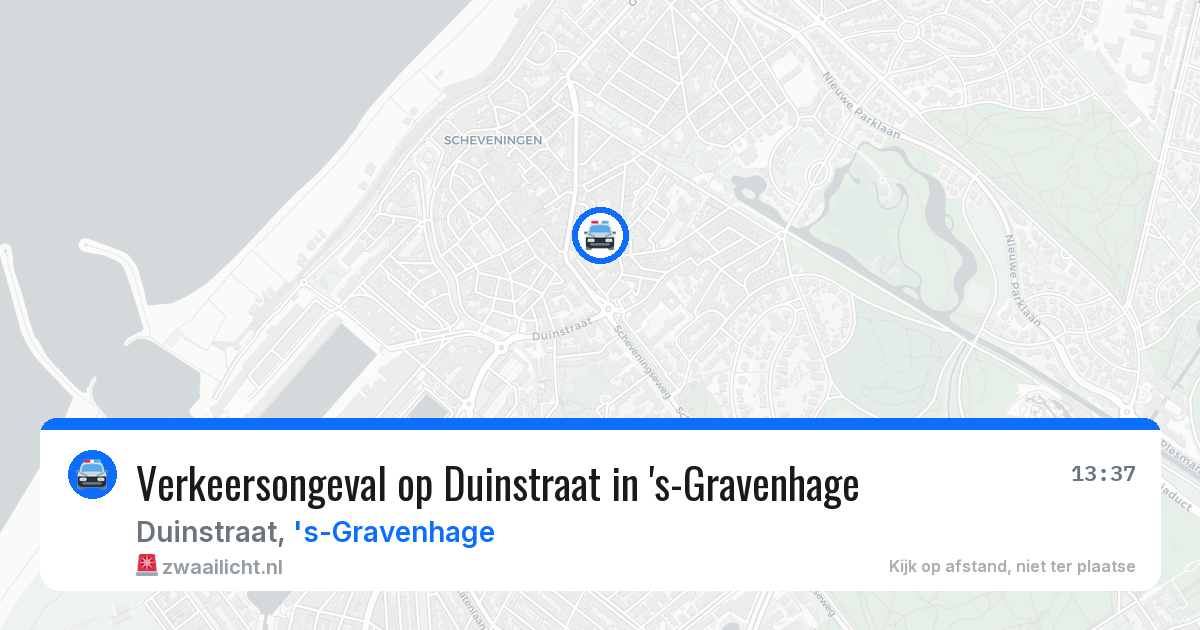 Verkeersongeval op Duinstraat in 's-Gravenhage — 6 aug 2026