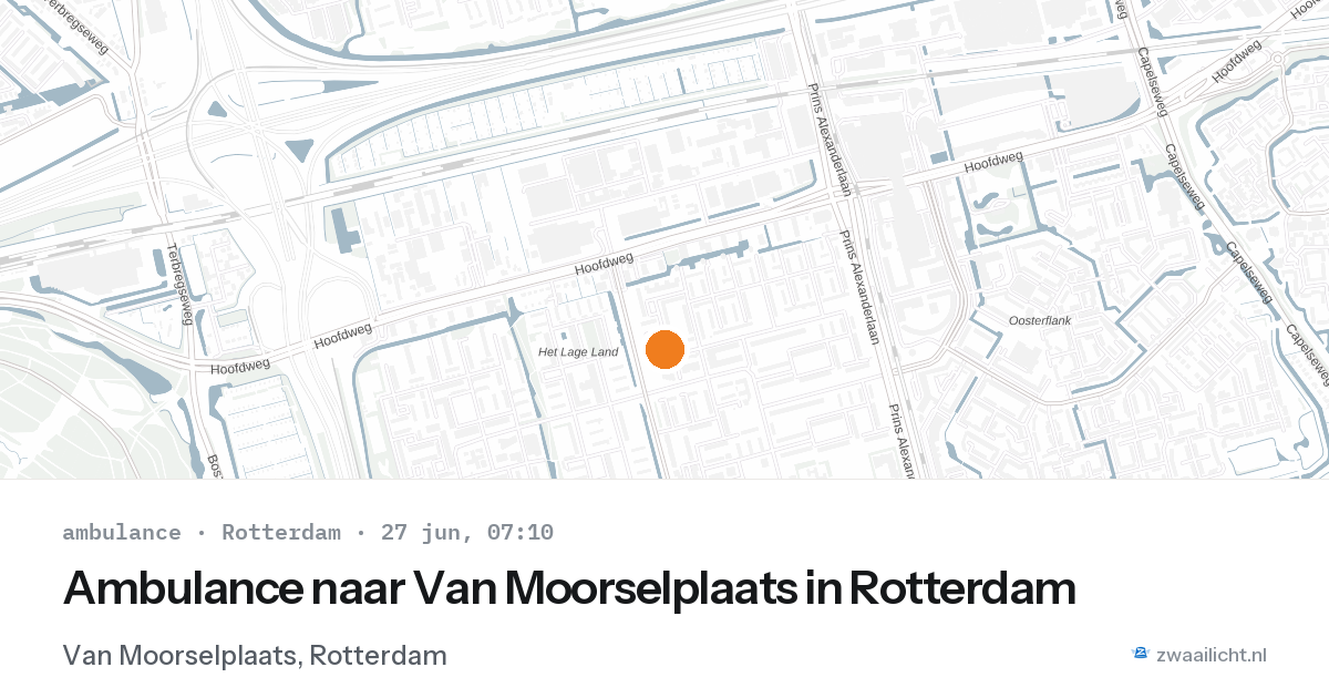 Ambulance naar Van Moorselplaats in Rotterdam — 27 jun 2026