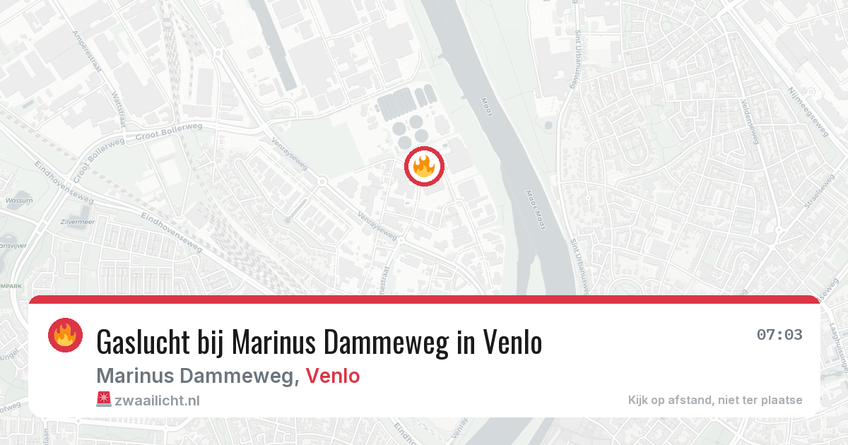 Gaslucht bij Marinus Dammeweg in Venlo — 20 apr 2026