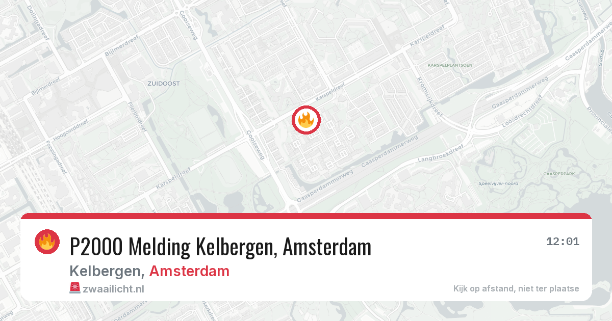 P2000 Melding Kelbergen, Amsterdam — 8 feb 2026