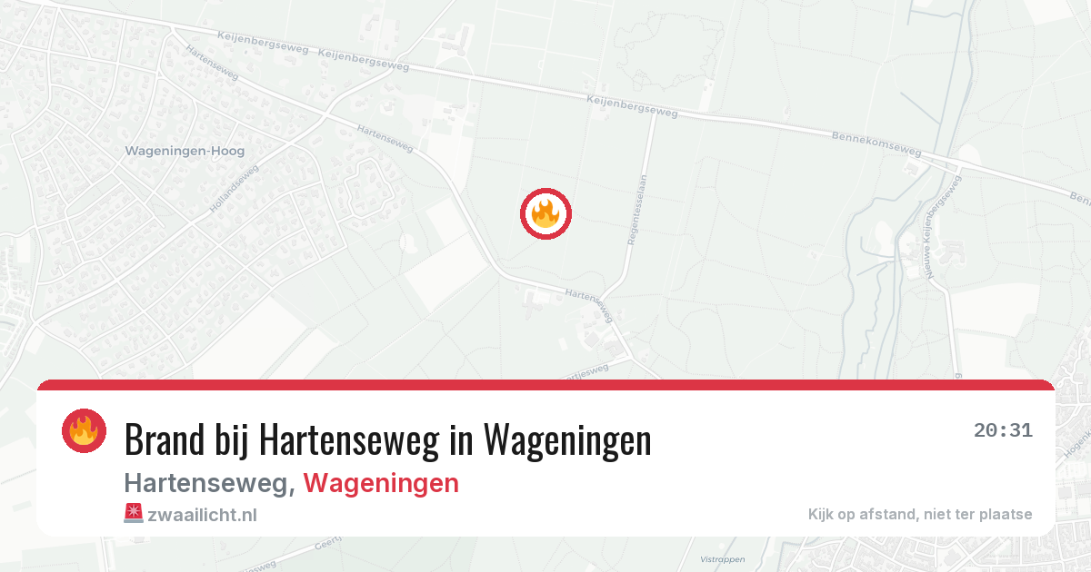 Brand bij Hartenseweg in Wageningen — 1 jul 2026