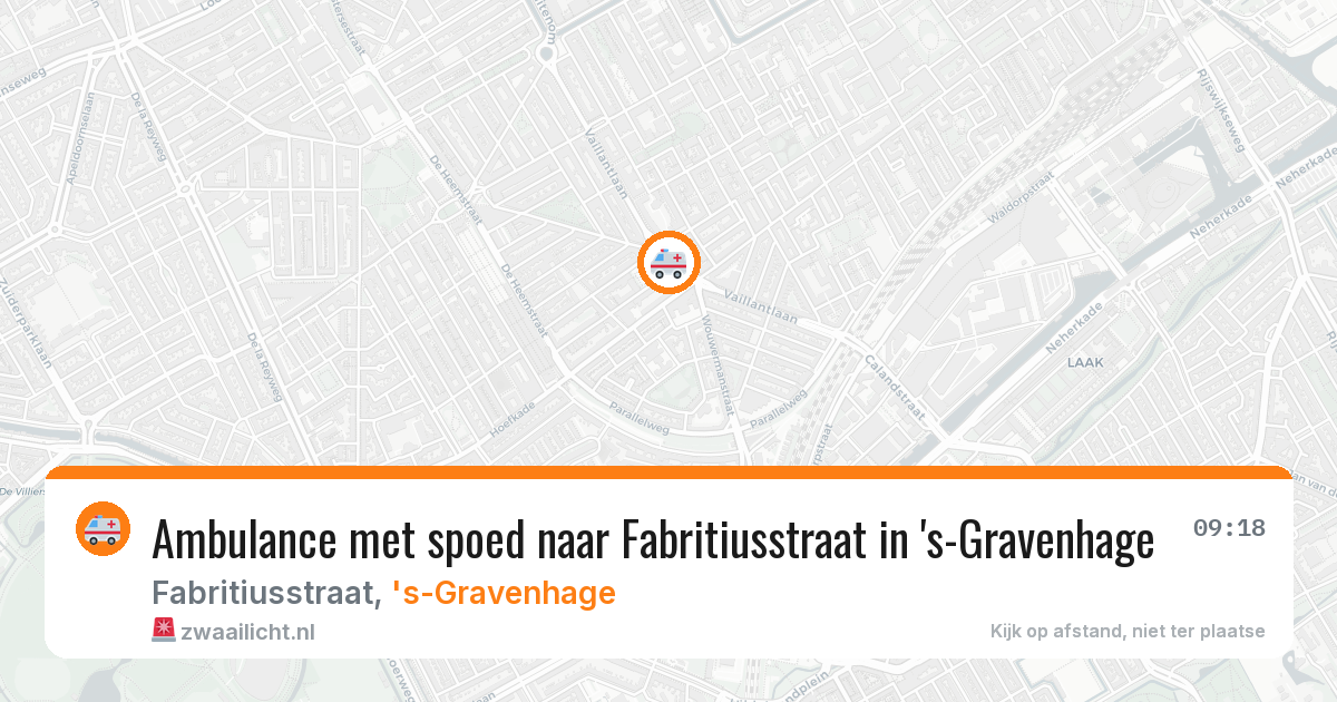 Ambulance met spoed naar Fabritiusstraat in 's-Gravenhage — 15 apr 2026