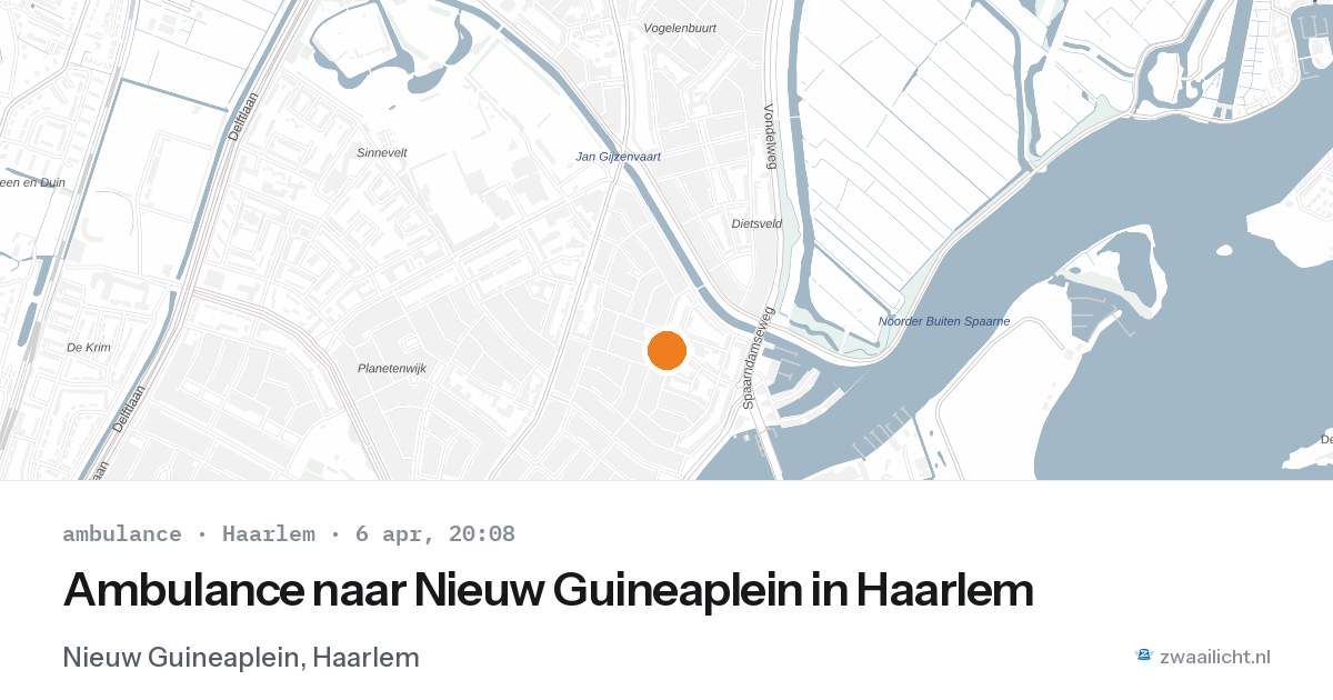 Ambulance naar Nieuw Guineaplein in Haarlem — 6 apr 2026