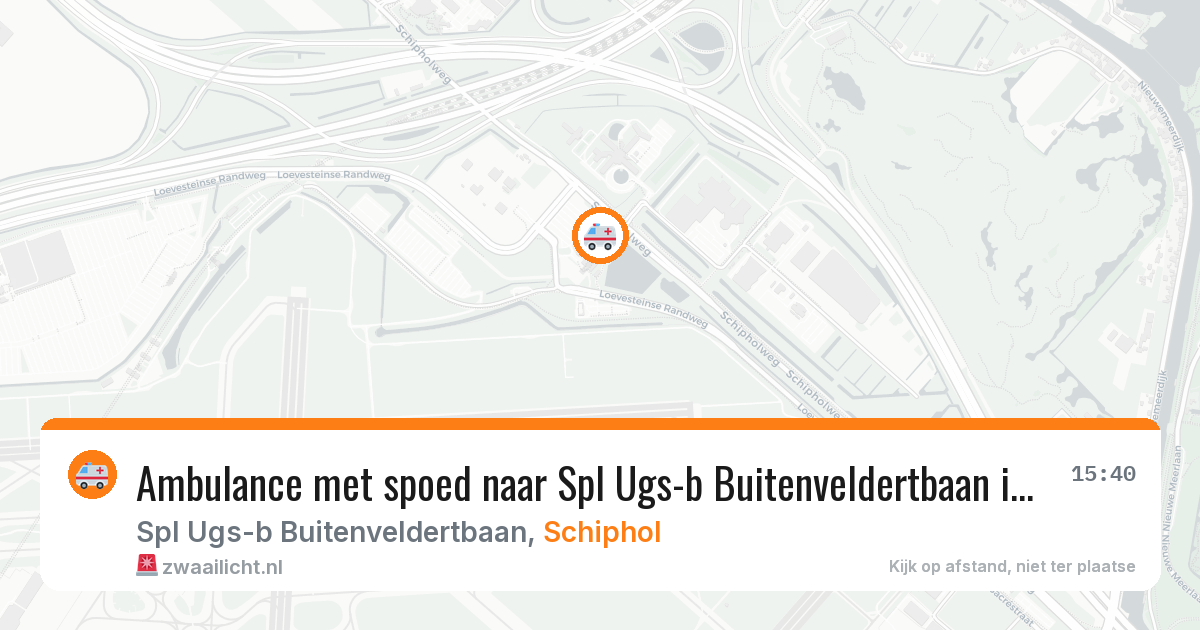 Ambulance met spoed naar Spl Ugs-b Buitenveldertbaan in Schiphol — 17 jun 2026