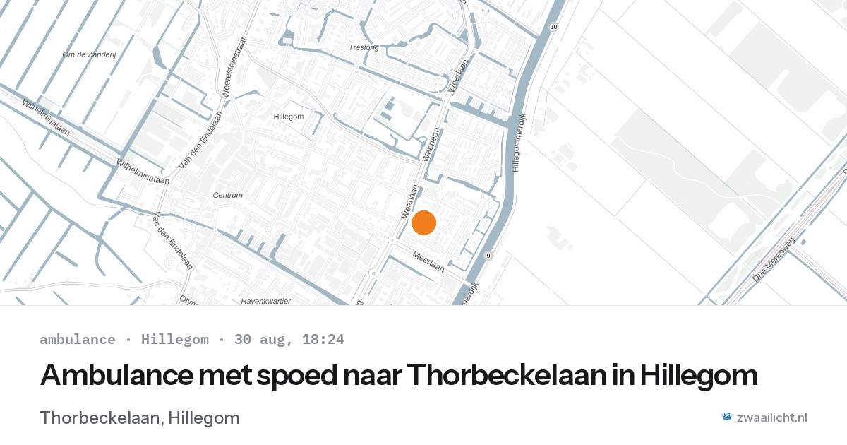 Ambulance met spoed naar Thorbeckelaan in Hillegom — 30 aug 2026