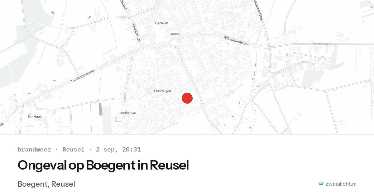 Ongeval op Boegent in Reusel — 2 sep 2026
