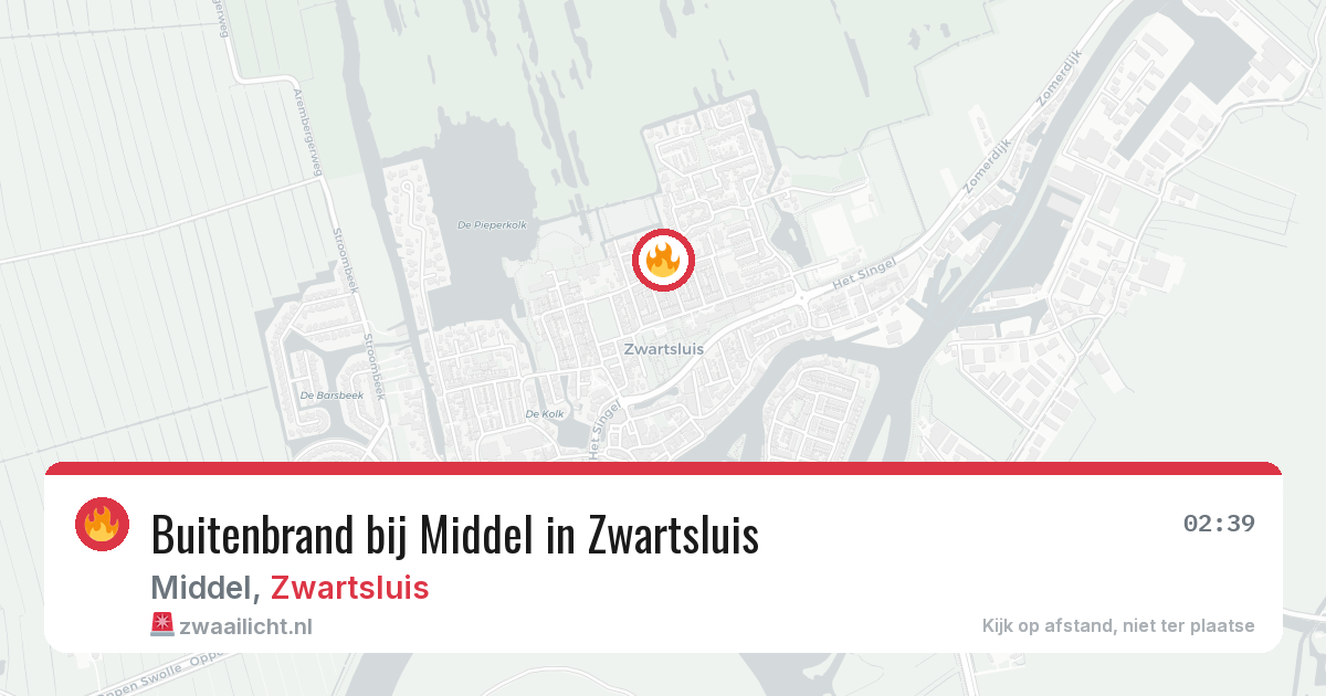 Buitenbrand bij Middel in Zwartsluis — 20 jun 2026