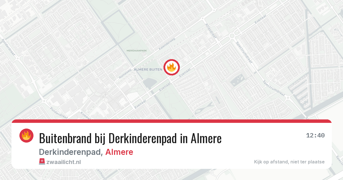 Buitenbrand bij Derkinderenpad in Almere — 6 mrt 2026