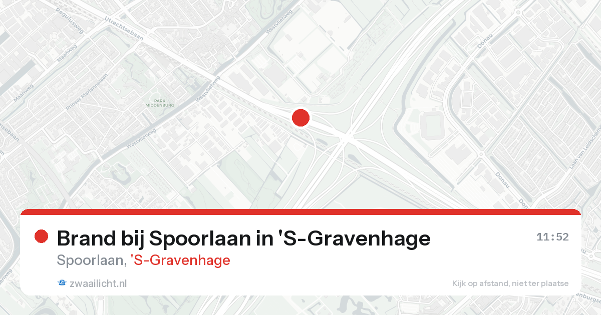 Brand bij Spoorlaan in 'S-Gravenhage — 15 aug 2026