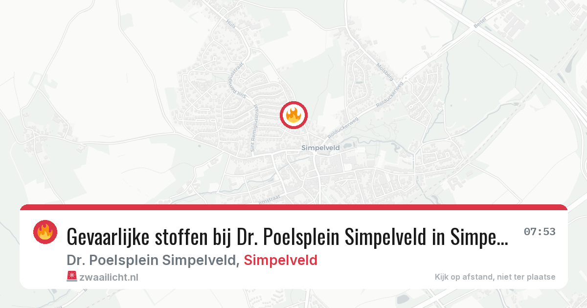 Gevaarlijke stoffen bij Dr. Poelsplein Simpelveld in Simpelveld — 6 mrt 2026