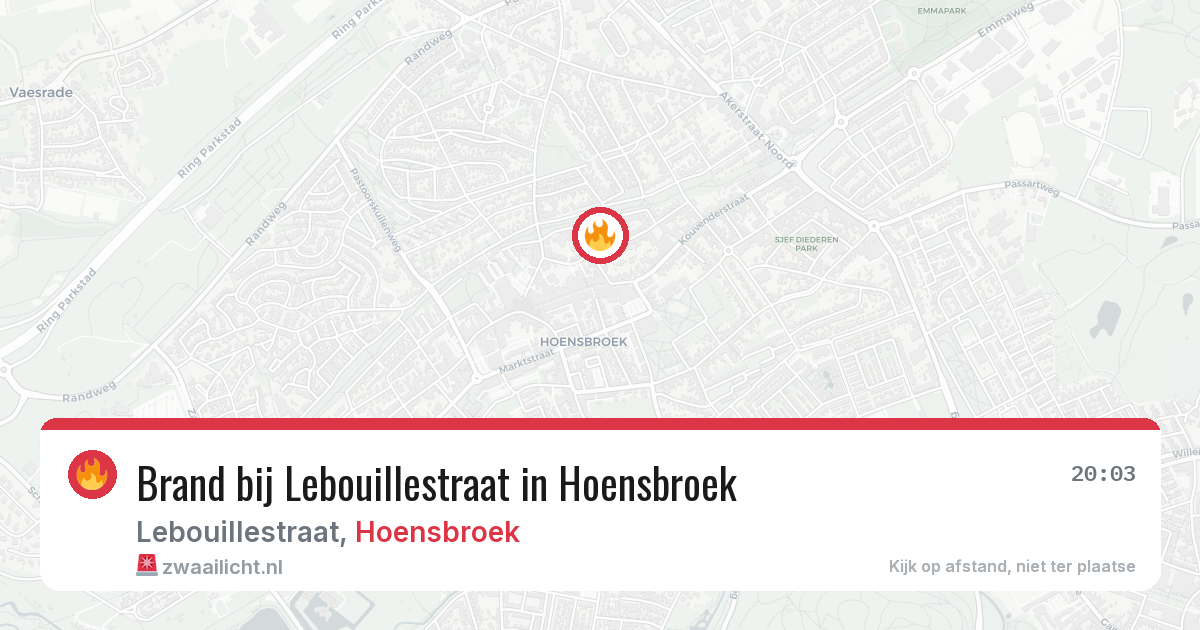 Brand bij Lebouillestraat in Hoensbroek — 1 jun 2026