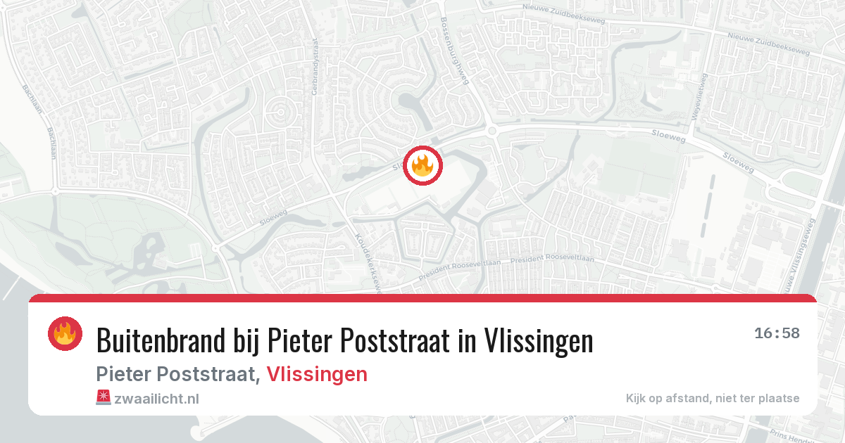 Buitenbrand bij Pieter Poststraat in Vlissingen — 9 jun 2026