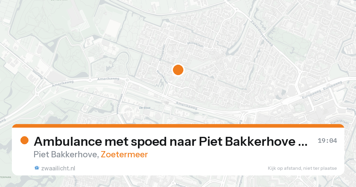 Ambulance met spoed naar Piet Bakkerhove in Zoetermeer — 18 aug 2026