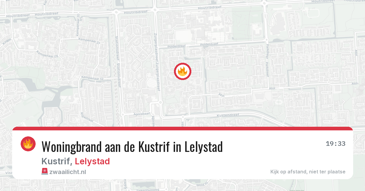 Woningbrand aan de Kustrif in Lelystad — 10 aug 2026