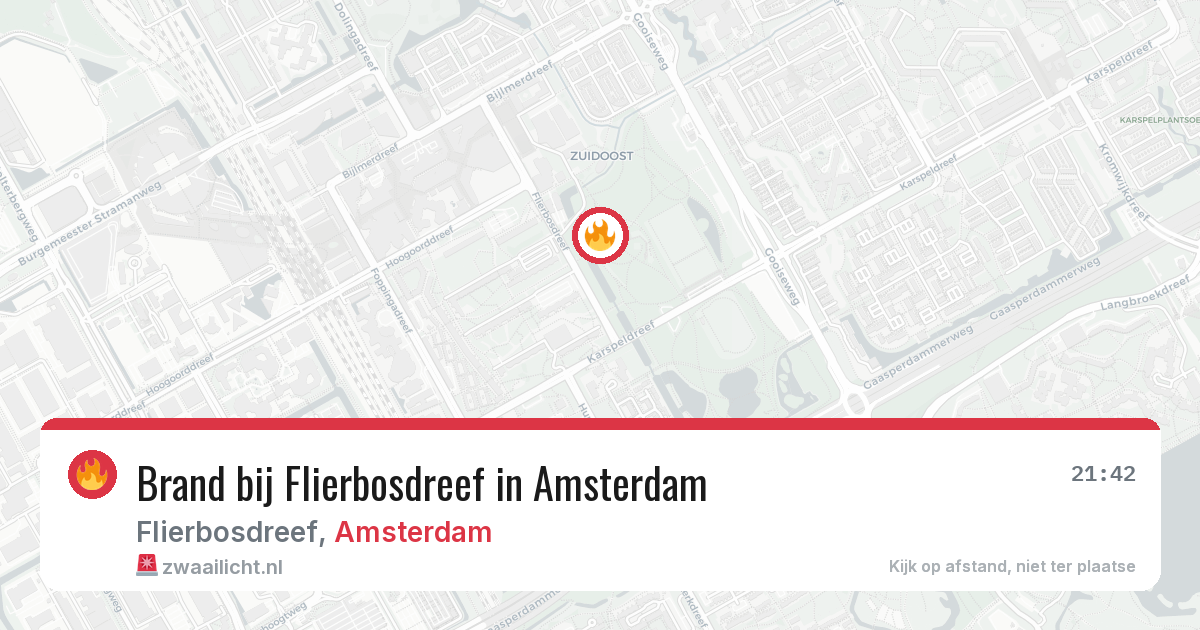 Brand bij Flierbosdreef in Amsterdam — 1 aug 2026
