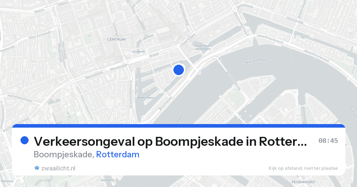 Verkeersongeval op Boompjeskade in Rotterdam — 25 aug 2026