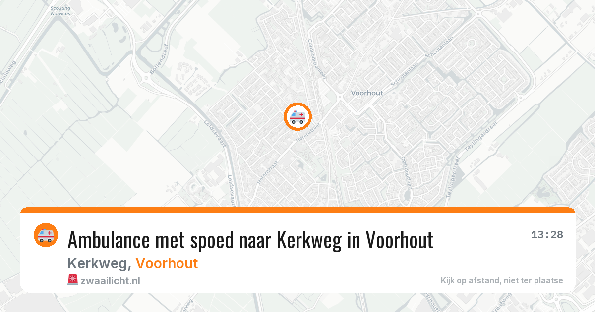 Ambulance met spoed naar Kerkweg in Voorhout — 22 jun 2026