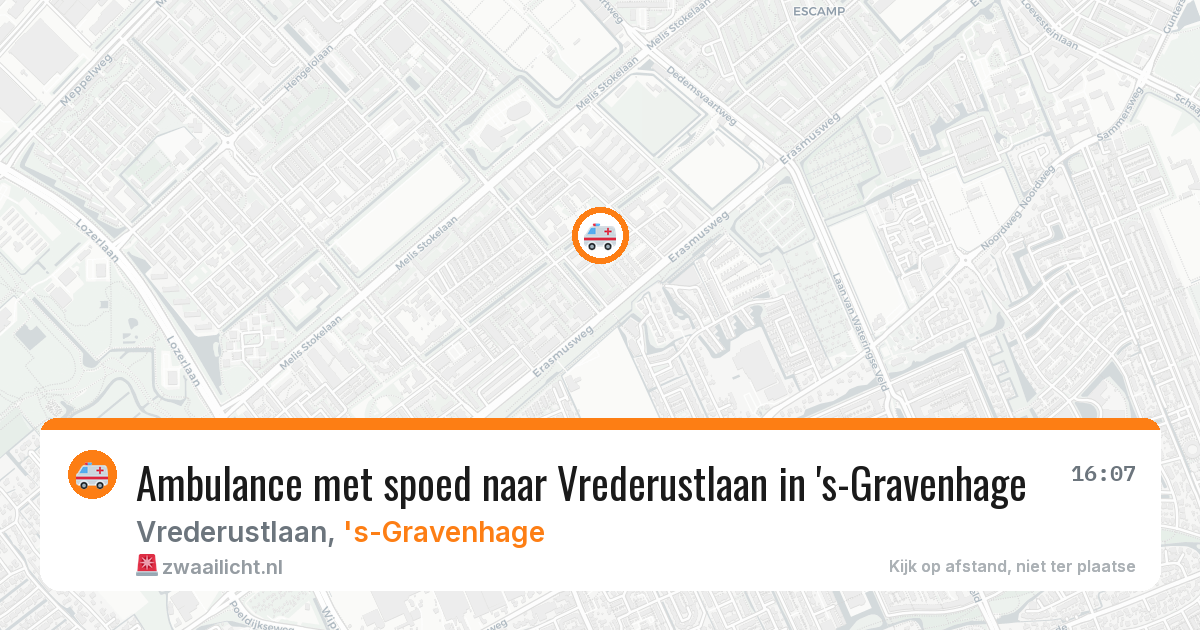 Ambulance met spoed naar Vrederustlaan in 's-Gravenhage — 7 jun 2026