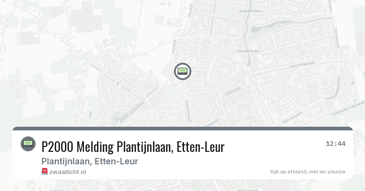 P2000 Melding Plantijnlaan, Etten-Leur — 30 jul 2026