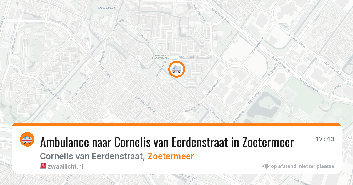 Ambulance naar Cornelis van Eerdenstraat in Zoetermeer — 6 aug 2026