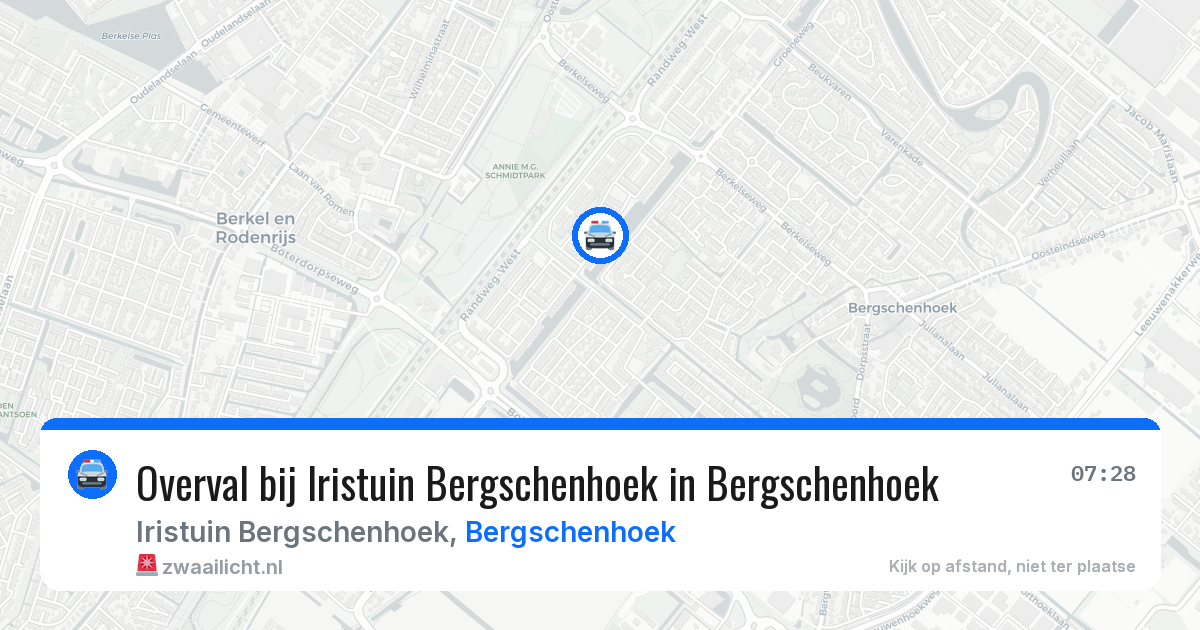Overval bij Iristuin Bergschenhoek in Bergschenhoek — 24 mei 2026