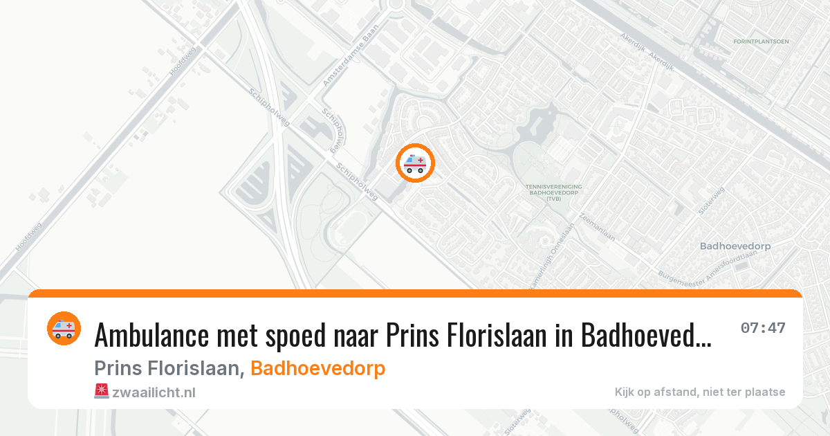Ambulance met spoed naar Prins Florislaan in Badhoevedorp — 22 jan 2026